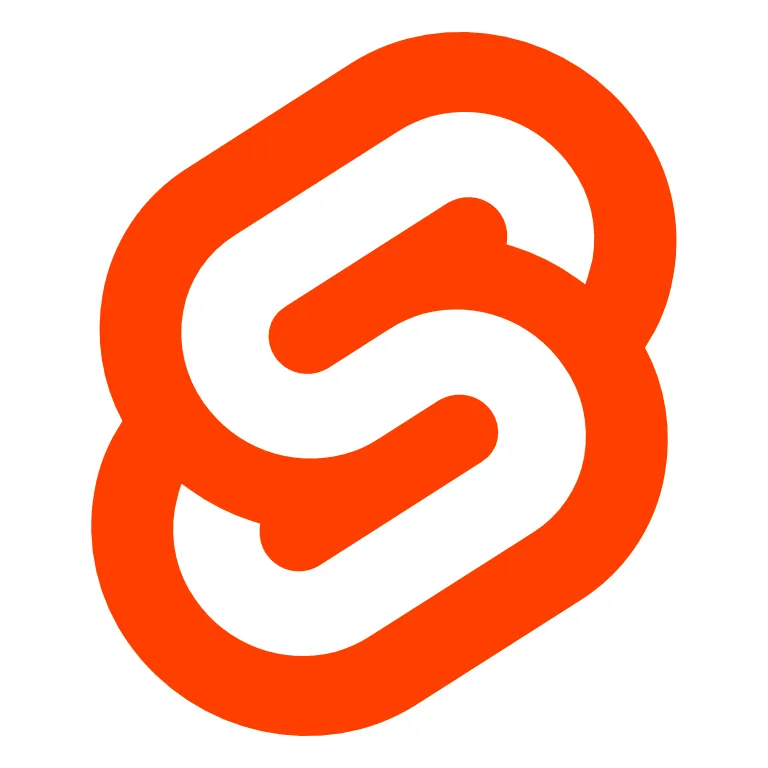 Svelte logo (orange sytlized S) on a white background.