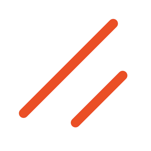 Shadcn-Svelte logo (two diagonal orange lines) on a black background.